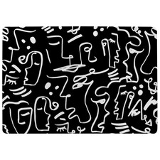 Faces, Masks and Geometric Shapes Repeating (Rug) Black | M