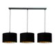 image 4 of ValueLights Reni Black & Gold Drum Shade 3 Drop Bar Matte Black Diner Ceiling Pendant Light Black