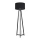 image 1 of ValueLights Lottie Black Wood Tripod Floor Lamp with Black Shade & Bulb | Black
