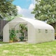 image 8 of Outsunny Walk-In Polytunnel Greenhouse w Roll Up Door Windows, 4.5x3x2 m White