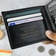 image 3 of Personalised Black Leather Wallet Black