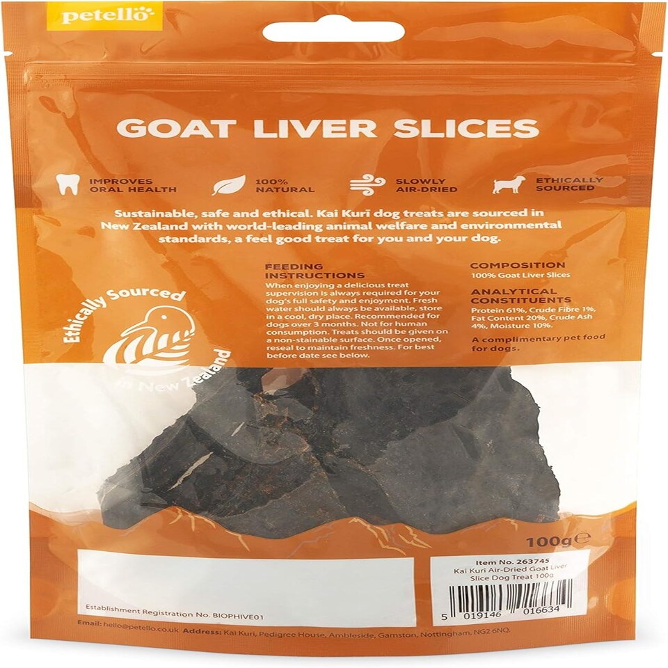 image 1 of Kai Kuri Goat Liver Slice - Air-Dried, Free-Range, High Protein, 100% Natural, Low Fat - Dog Treat 100g