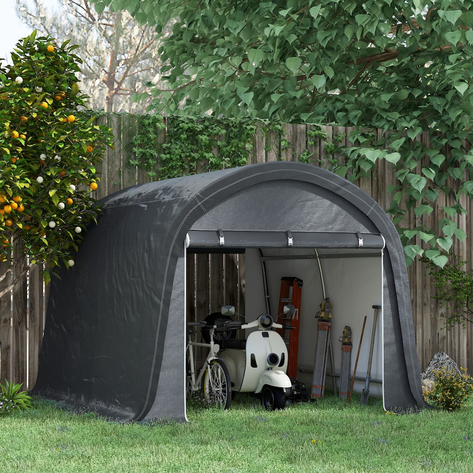 image 1 of Outsunny 3 x 3(m) Garden Storage Tent, Heavy Duty Outdoor Shed, Grey | Grey