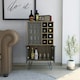 image 5 of Vegas Grey with Bleached Oak Effect Wine Cabinet - 2 Doors and 1 Glass Door with Push-Open Design | Brown | Brown | 1