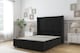image 1 of Sloomy Marlborough Black Plush Divan Bed Base No Drawers With 54 Inch Wingback Headboard & 12 Inch Matching Footboard | Black | Black | Small Single | 1