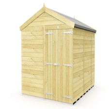8 x 10 Feet Apex Shed - Double Door Without Windows - Wood - L302 x W231 x H217 cm | Brown