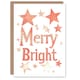 image 1 of Merry Bright Soft Pink Stars Bright Modern For Her Woman Christmas Card