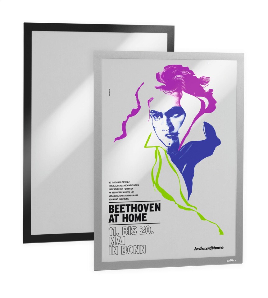 image 1 of Durable DURAFRAME UV Poster Adhesive Magnetic Signage Frame | A2 Black | Black