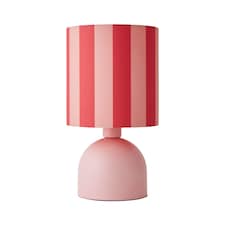 ValueLights Miley Pink Stripes Drum Lamp Shade Pale Pink Table Lamp | Pink