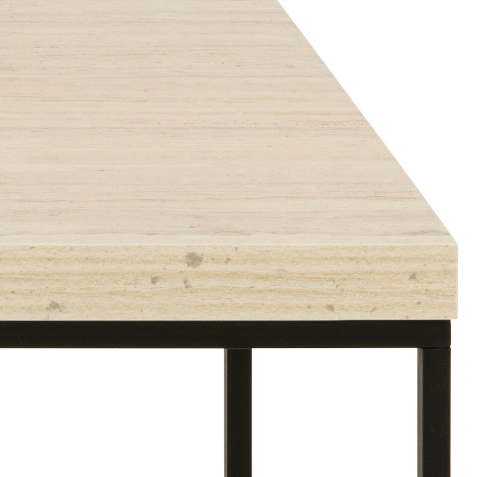 image 1 of Barossa Coffee Table with Light Oak Top & Black Steel Base 110x55x45cm
