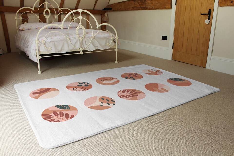 image 1 of Plant And Textures In Autumn Style Designer Rug | Multi