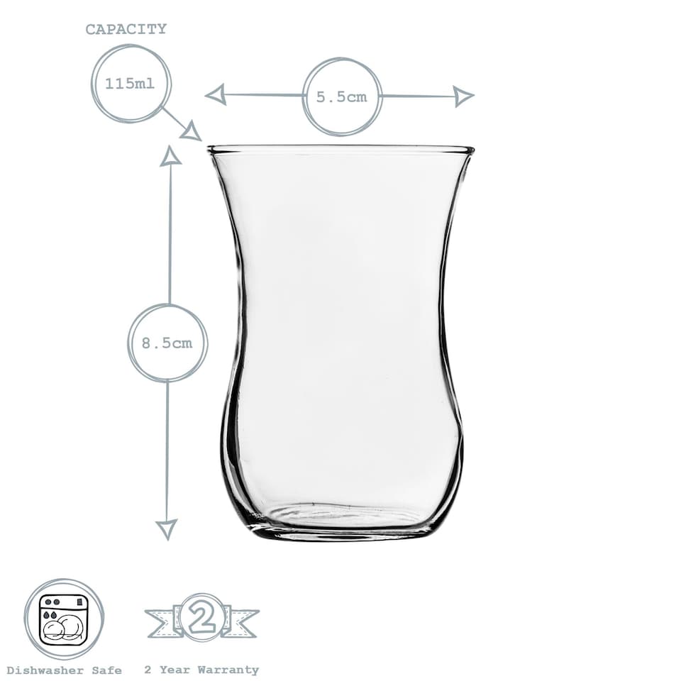 image 1 of LAV Klasik Turkish Tea Glasses - 115ml - Clear - Pack of 6
