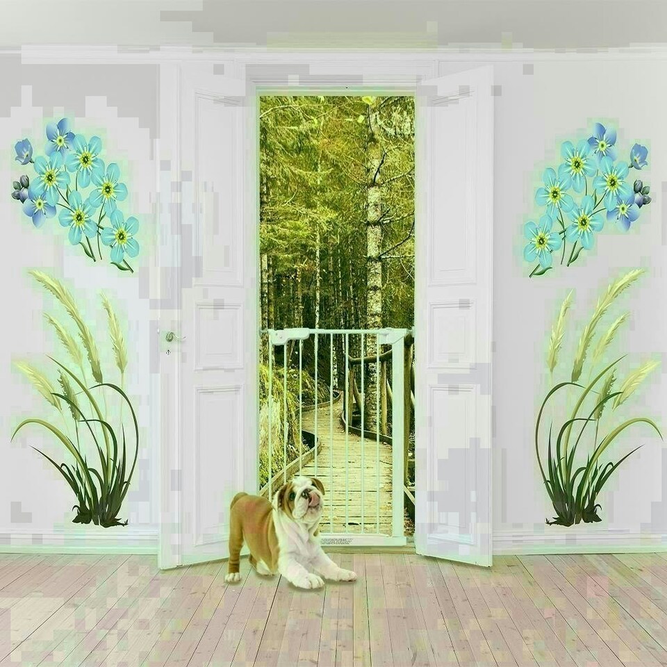 image 1 of Bettacare Super Narrow Pet Gate, White, 60.5cm - 66.5cm, Extra Narrow Dog Gate, Safety Barrier for Puppies and Pets