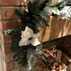 image 2 of 1.8M (6ft) White Poinsettia Christmas Garland Silver Balls Glitter Snow Flocked