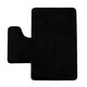 image 1 of VELVETIO Faux Fur Bath Mat Set Shaggy Super Soft Plush Anti Slip PVC Back Black