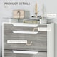 image 5 of HOMCOM Shoe Cabinet with 3 Drawers, High Gloss Front Panels, Glass Top Grey