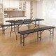image 7 of 6ft Folding Table heavy duty Outdoor and Indoor use Garden Camping Event Table Dark Wood | Brown | Wood Effect