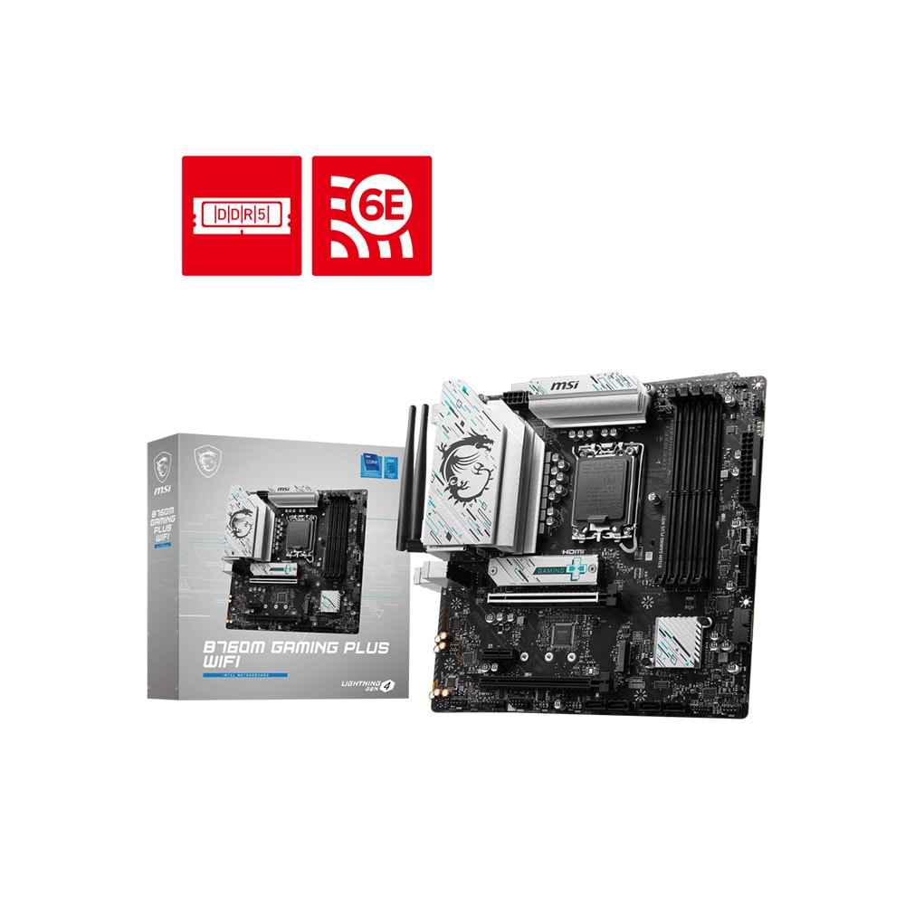 MSI B760M GAMING PLUS WIFI Micro ATX Motherboard Intel B760 LGA