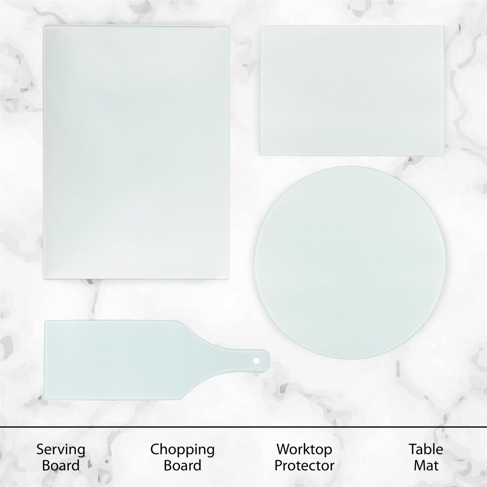 image 1 of Dad - King of the Kitchen | Large Square Worktop Protector - Smooth Glass Chopping Board Father's Day Gift