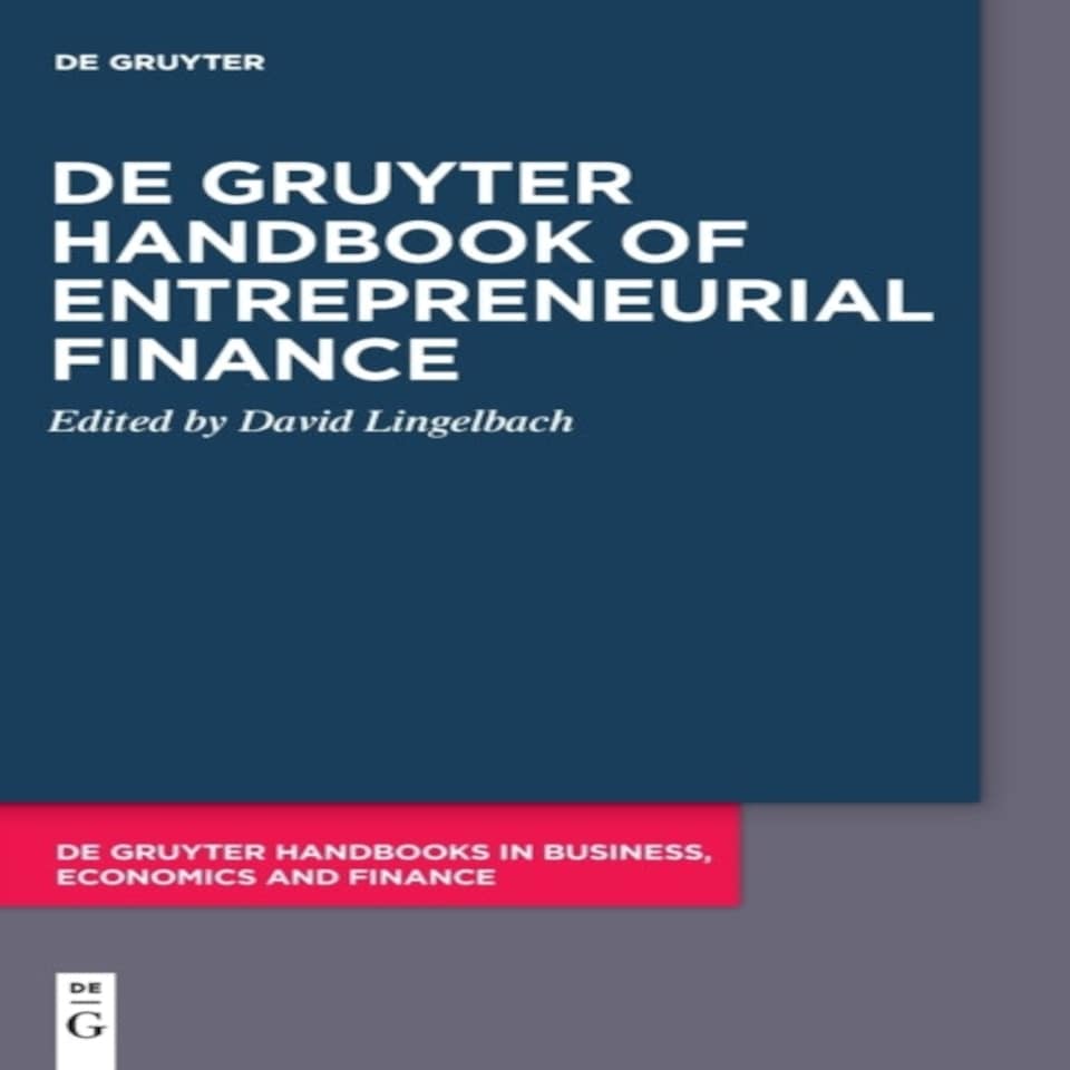 De Gruyter Handbook Of Entrepreneurial F