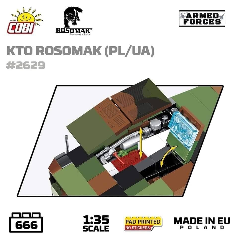 image 1 of KTO Rosomak armoured car brick model - COBI 2629 - 665 bricks