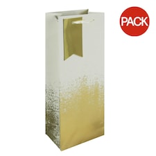 Eurowrap Distressed Bottle Bag (Pack of 6) - Cream/Gold - One Size