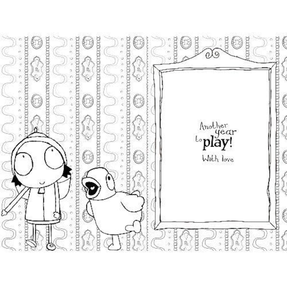 image 1 of Sarah & Duck Colour-Me-In Greetings Card Happy Birthday With Picture