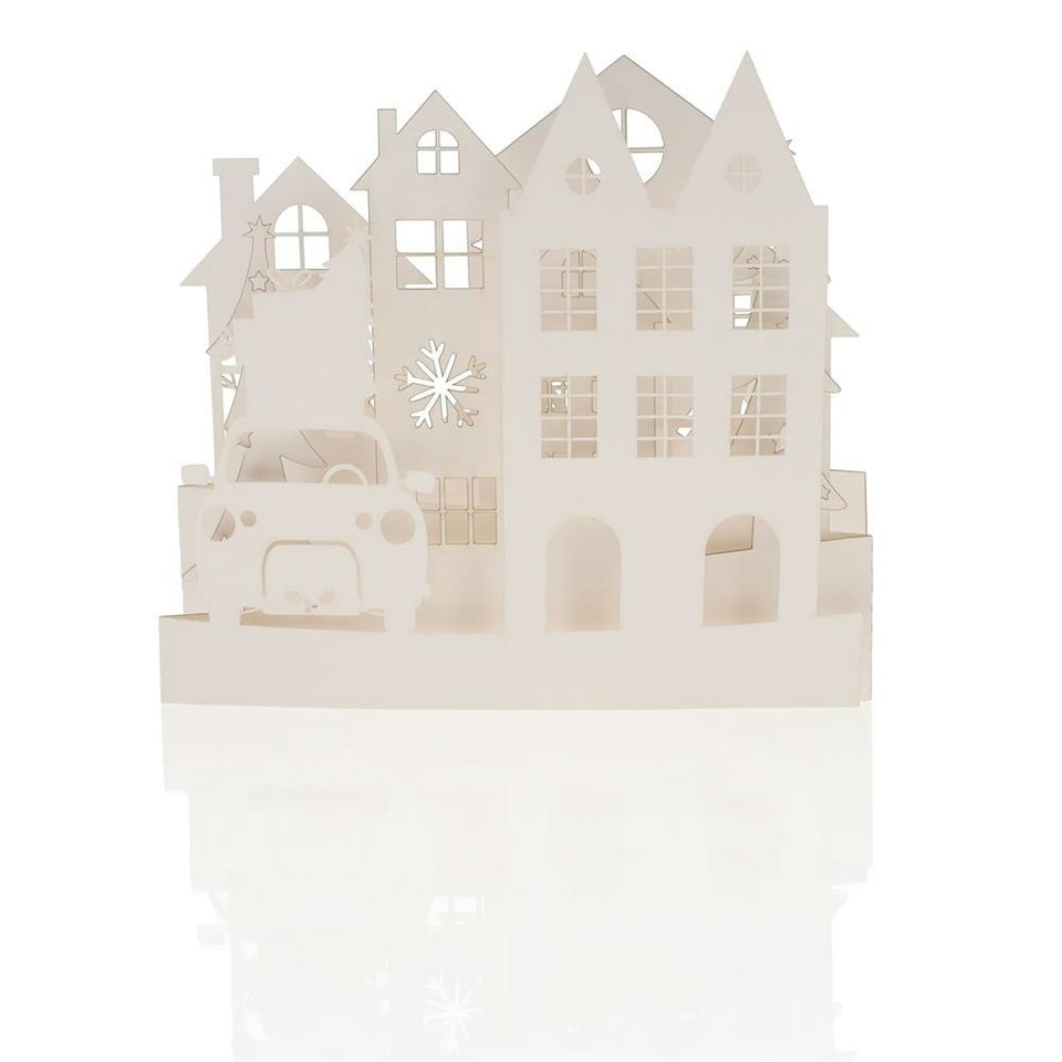 image 1 of Colour Your Own Laser Cut Christmas Scene Festive Greeting Card by Icon Craft