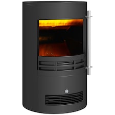 HOMCOM Fireplace Electric Heater Stove w/ Thermostat Control Black Freestanding | Black