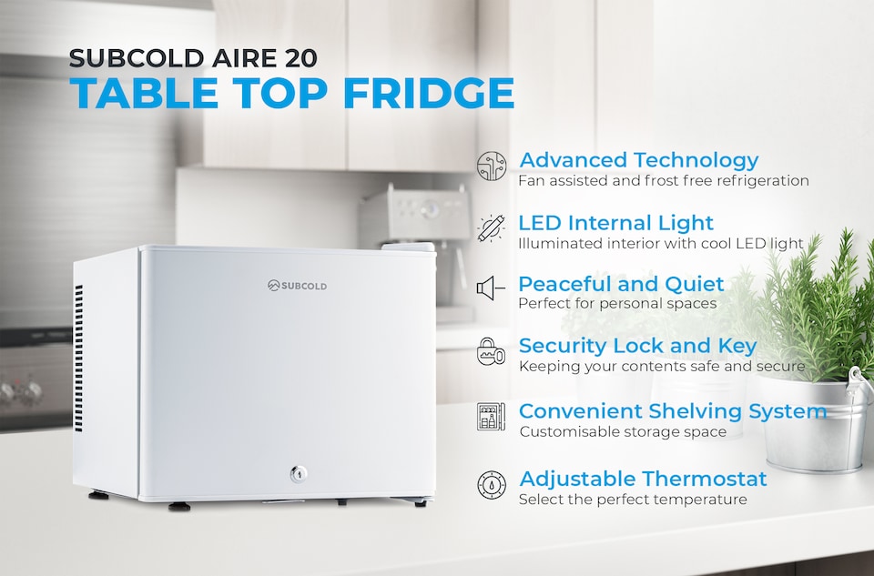 image 1 of Subcold Aire20 LED Thermoelectric Mini Drinks Fridge 20 Litre Net Capacity