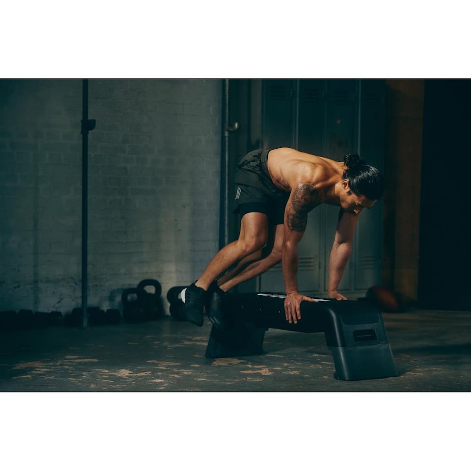 image 1 of Adidas HIIT Deck - Configurable HIIT Step and Weight Bench, Resistance Tube and Skipping Rope Included, Black. | Black | BLACK | adult