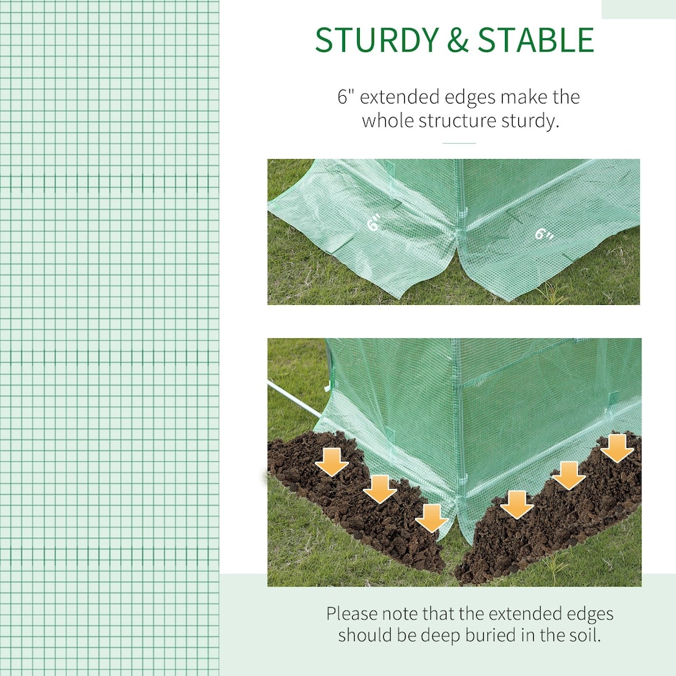 image 1 of Outsunny 6 x 3 x 2m Greenhouse Replacement Cover ONLY for Tunnel Greenhouse
