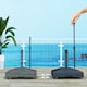 image 6 of Outsunny Garden Parasol Base with Adjustable Wheels and Handle, Garden Sun Umbrella Base Parasol Stand, Filled Up to 55kg with Stand, 45kg with Water for 35, 38, 48 mm Poles, Black