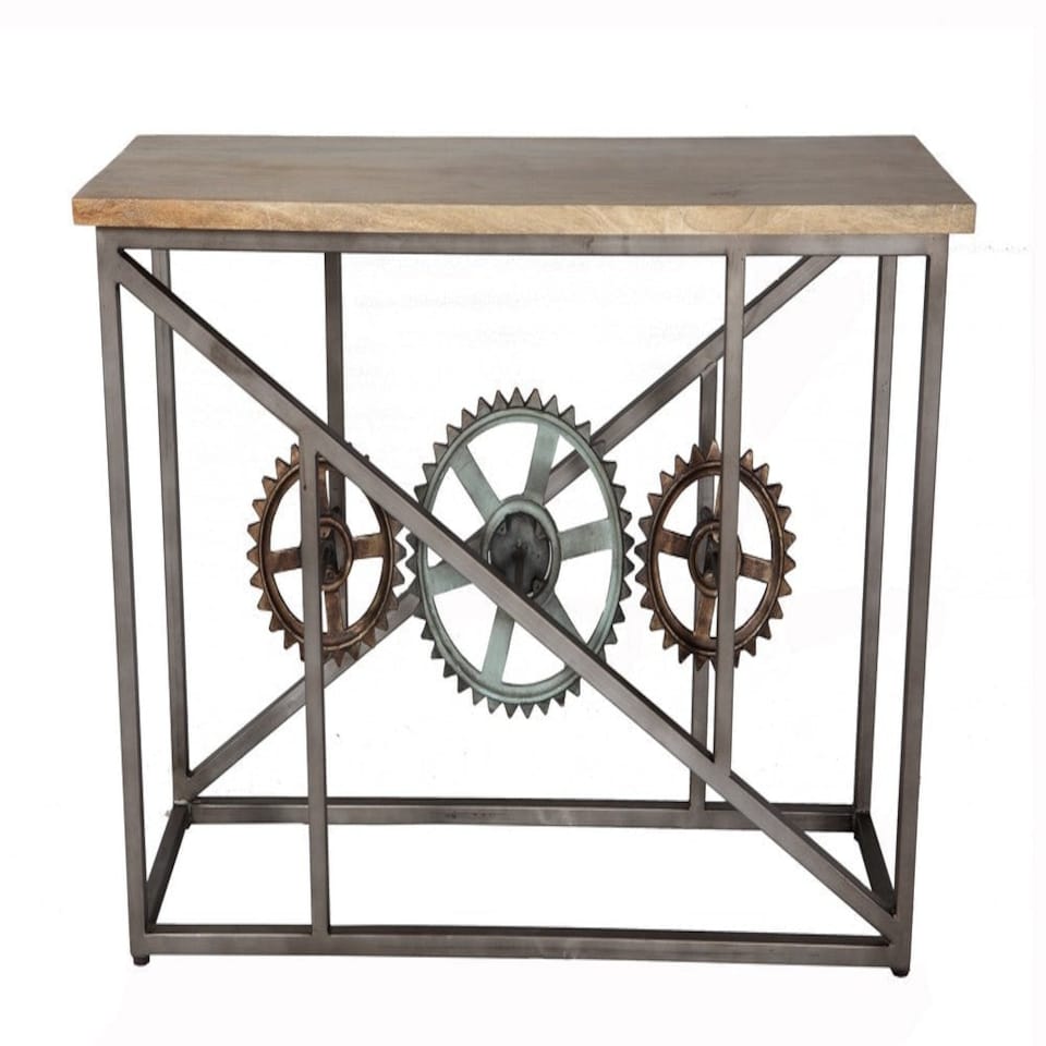 image 1 of Ells Industrial Console Table with Wheels Black