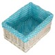 image 5 of Blue Spotty Lined Wicker Open Storage Basket Small | Blue | Blue