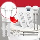 image 6 of SPARES2GO Toilet Pan Fixing Kit Angled Floor WC Bidet Basin Bathroom Bracket Set (White and Chrome Silver Cap Covers)