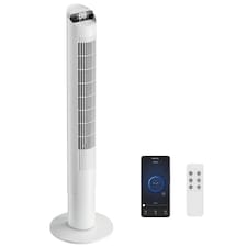 HOMCOM Tower Fan WiFi App Control 101.8 cm | White | White | 31.5 x 31.5 x 101.8 cm
