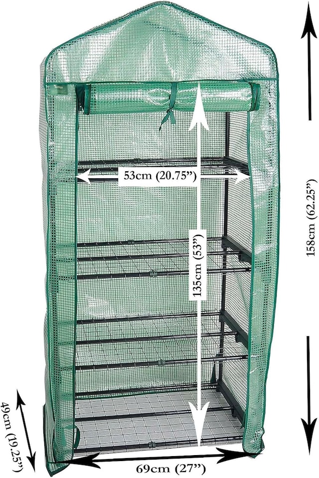 image 1 of Actiasgear - 4-Tier Mini Outdoor Greenhouse with PE Cover | Compact Garden Greenhouse