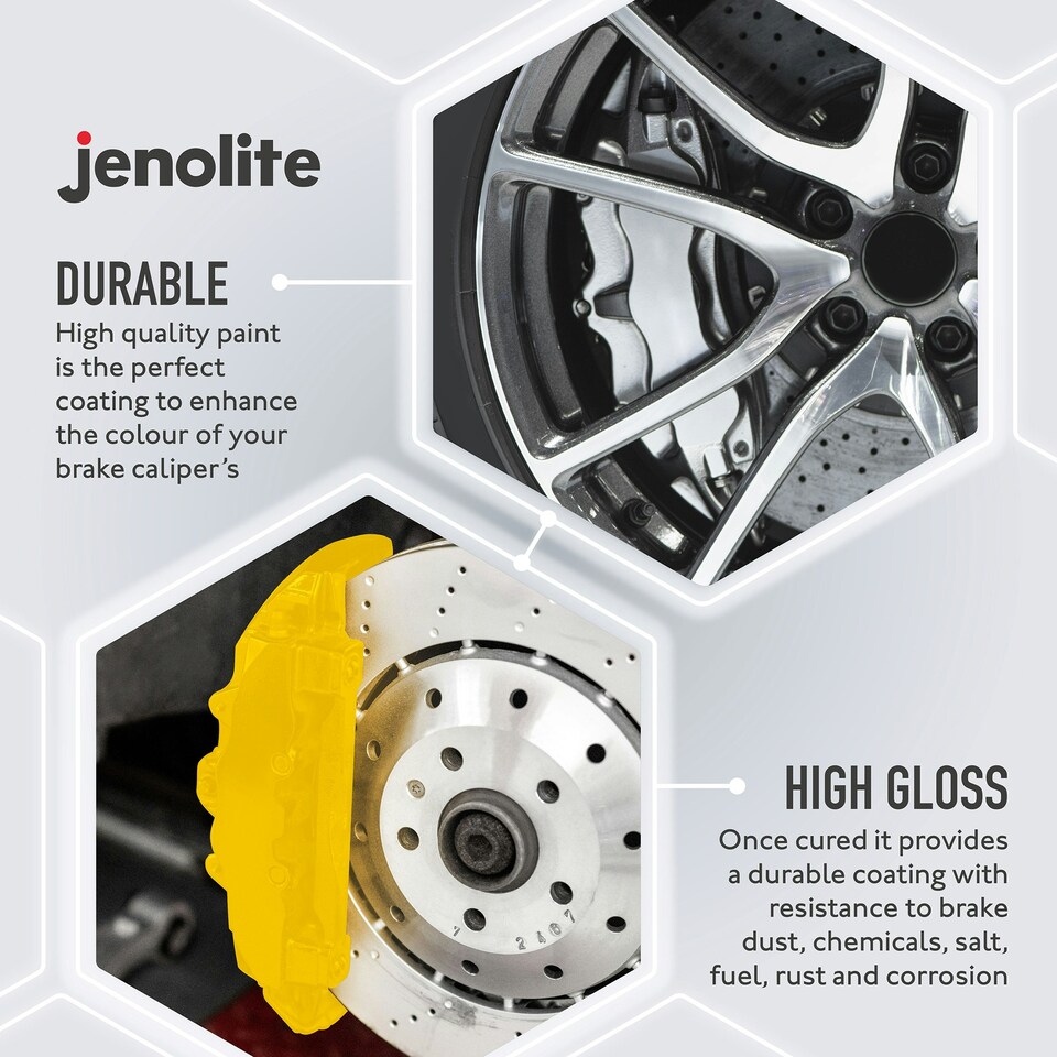 image 1 of Jenolite High Gloss Brake Caliper Paint - Yellow - 400ml -3-Pack