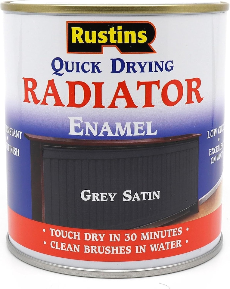 image 1 of Rustins Quick Drying Radiator Enamel Satin - Grey 250ml | Grey | 250ml | 1