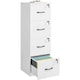 image 1 of Home Office File Cabinet with 4 Lockable Drawers, Printer Stand and Hanging File Storage, Cloud White