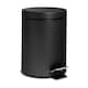 image 1 of Harbour Housewares Bathroom Pedal Bin - 3L - Matt Black - Round Stainless Steel Slim Rubbish Dustbin Lid and Inner Liner Bucket