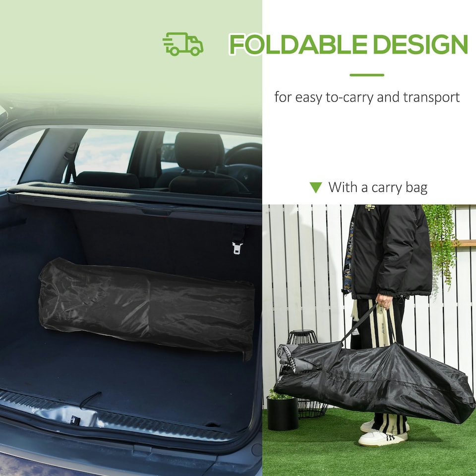 image 1 of Outsunny Camping Bed w/ Carry Bag, Magazine Bag & Cup Holder, Black