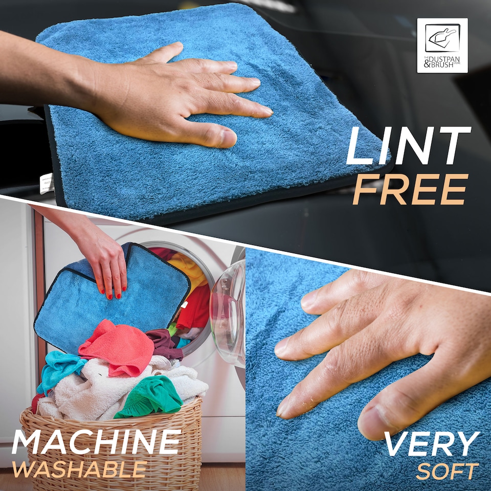 image 1 of Microfibre Car Drying Towel Super Absorbent 40cm x 40cm Perfect for Polishing & Drying - Pack of 4