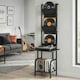 image 7 of HOMCOM Vinyl Record Player Stand with Oxford Pockets, Black