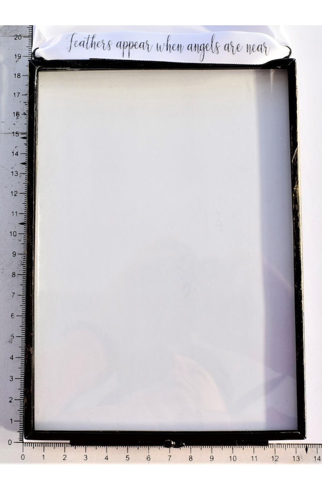 image 1 of Our Angel In Memory of Real feather Floating Picture Frame. Memorial