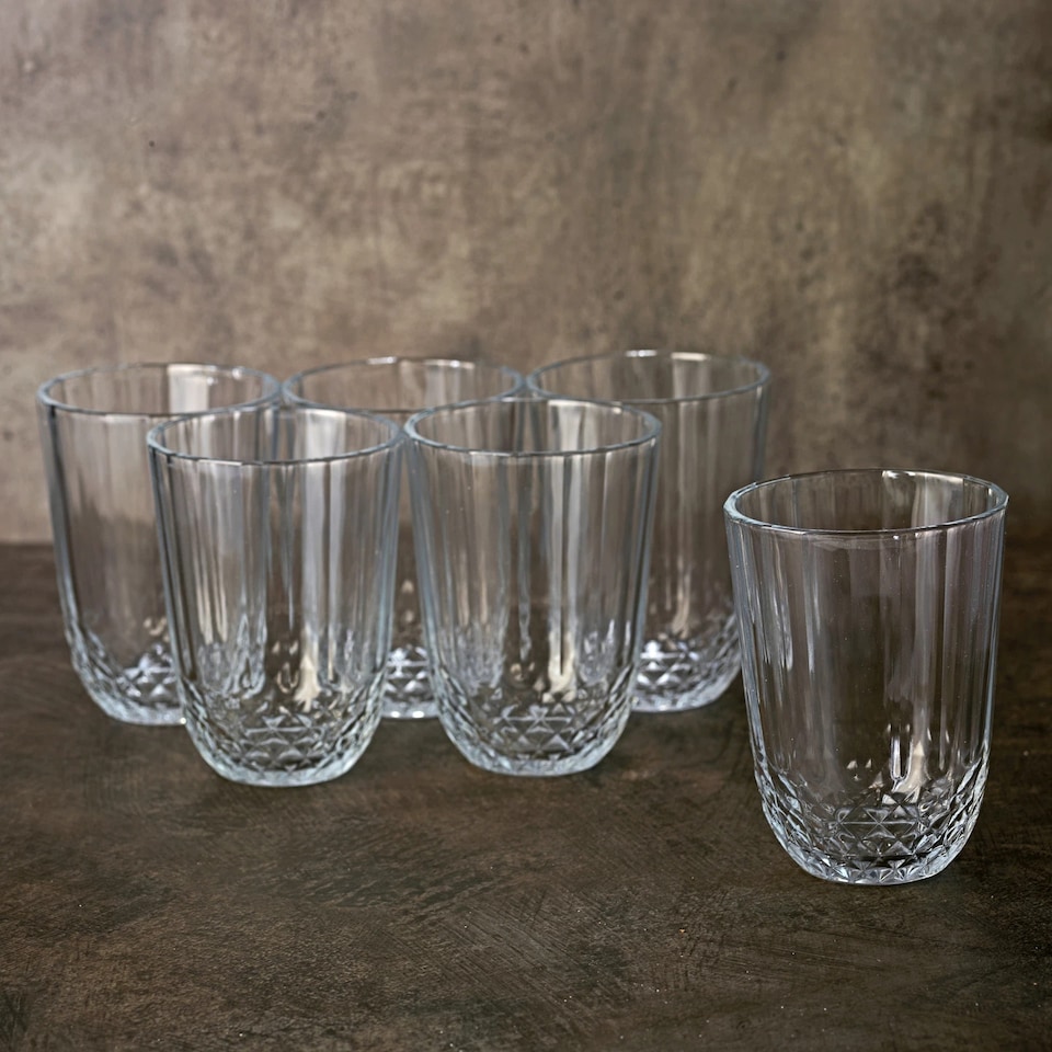 image 1 of Drinking Glasses Cocktail Water Juice Highball Tumblers Set 265ml | Clear | Clear | Set of 6