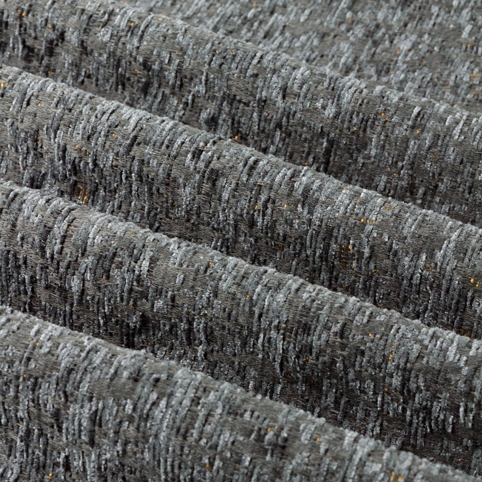 image 1 of Paoletti Galaxy Fully Lined Chenille Eyelet Curtain Pair, 168cm width x 183cm drop | Grey | Charcoal | 1