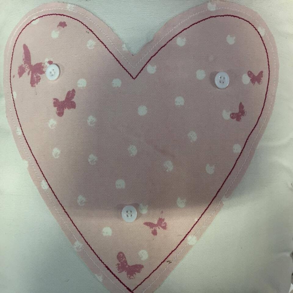 image 1 of Heart Floral Design Pillow Cushion