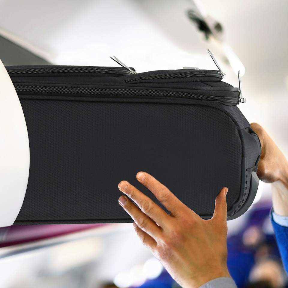 image 1 of Flight Knight Lightweight 4 Wheel 800D Soft Case Suitcases Anti Crack Cabin & Hold Luggage Options 100 Airlines Approved - Including easyJet, BA & Many More! Black | Black | Large